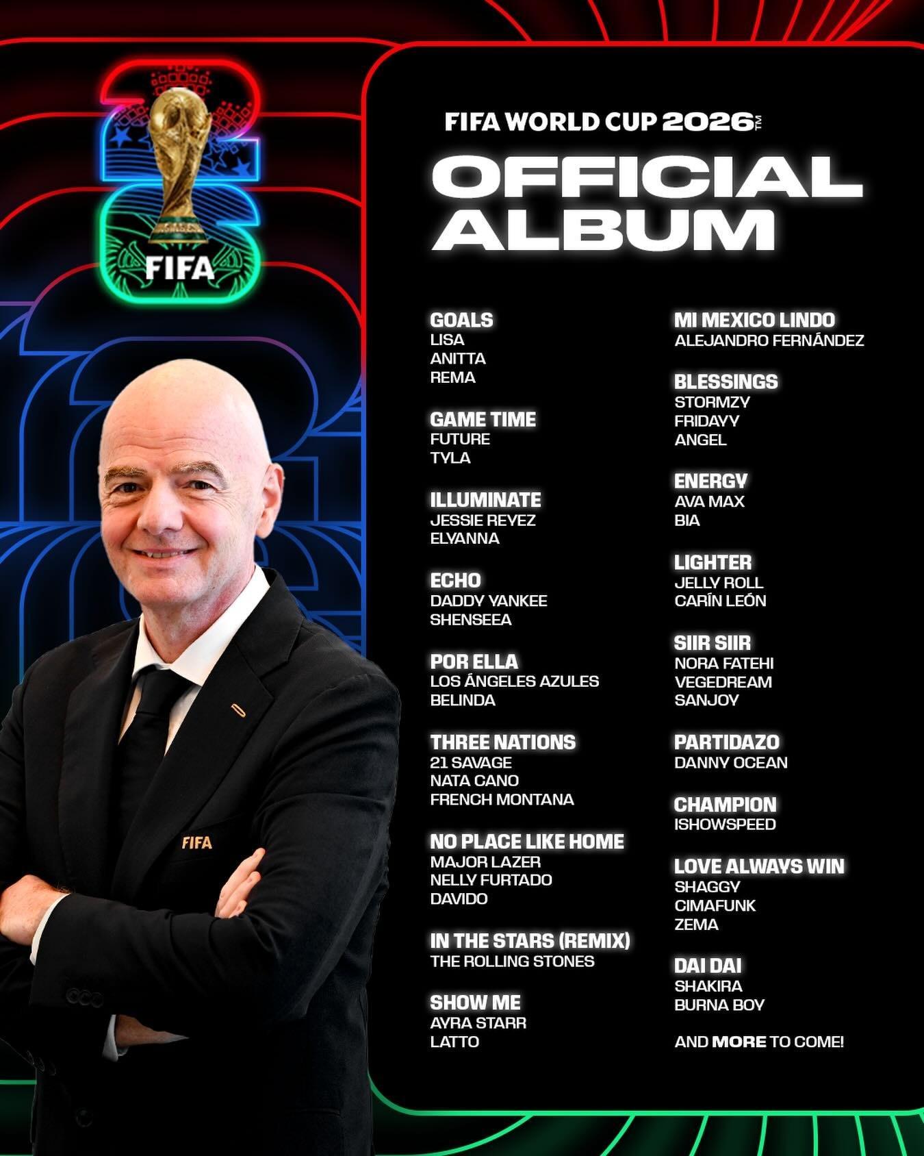 v体育官网-FIFA公布本届世界杯18首官方歌曲,甲亢哥的Champion在列